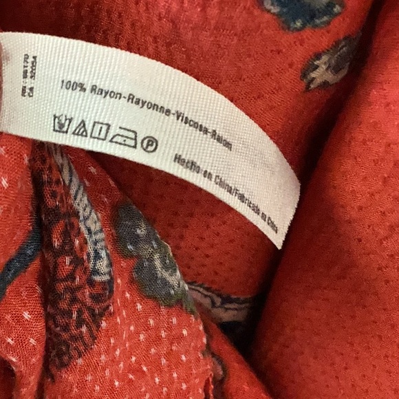 Free People Intimately  Dress Dobby Dot Flouncy Slip in Vintage Red Combo size L - Picture 5 of 6